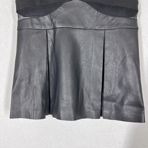 Boston Proper Black Tank Top Faux Leather Size 2 - Picture 5 of 11